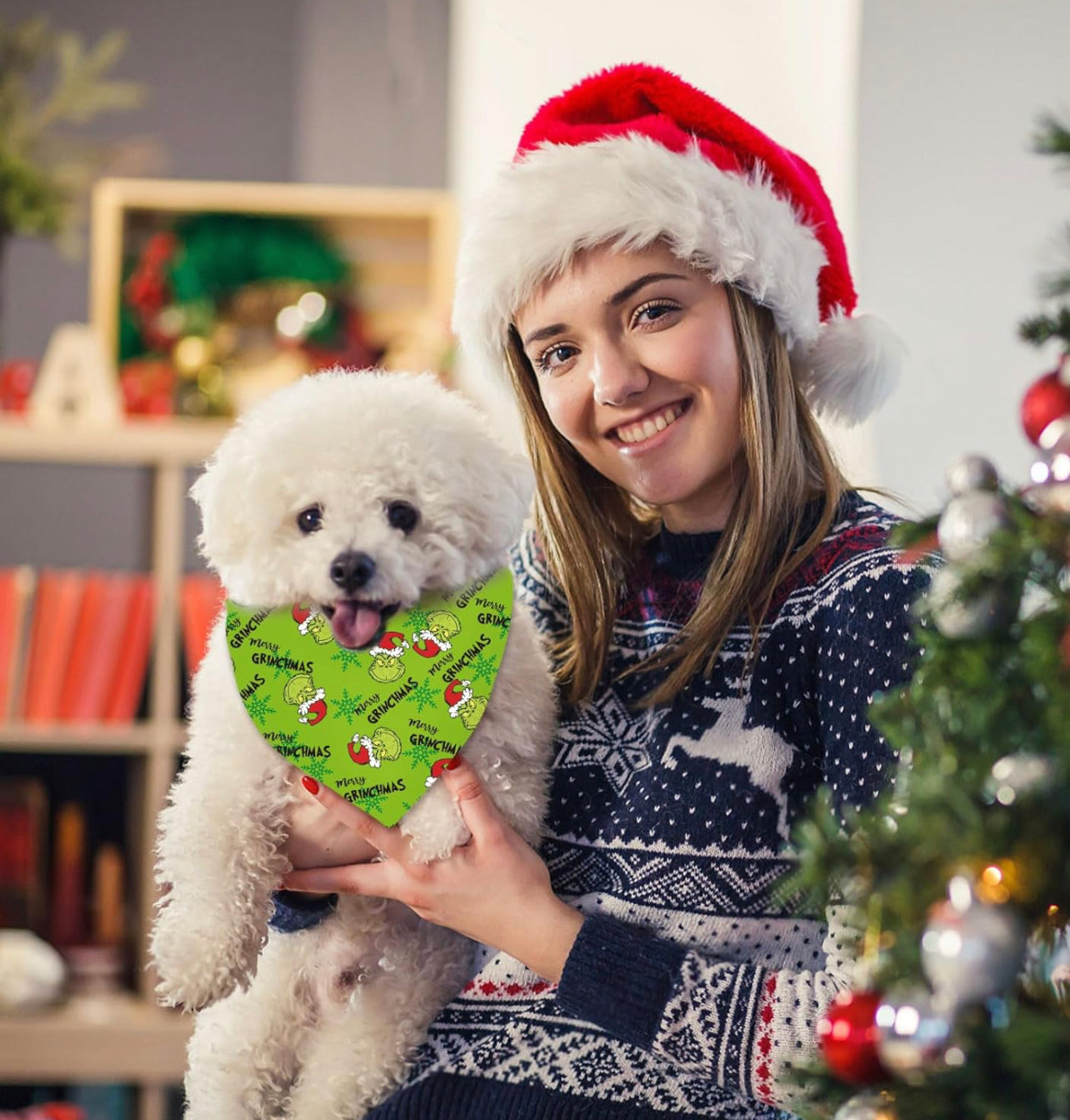 Grinch Christmas bandana