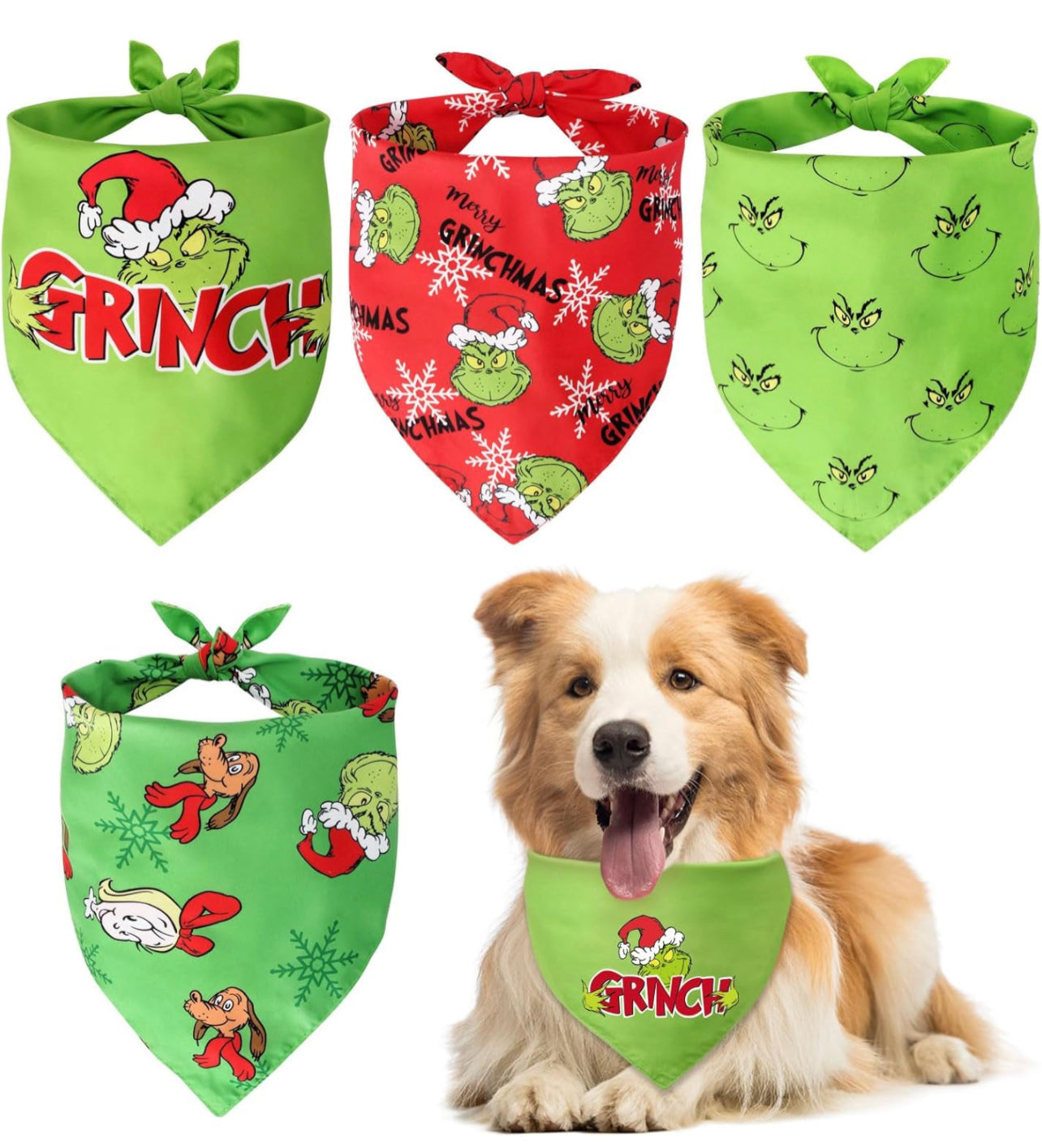 Grinch Christmas bandana