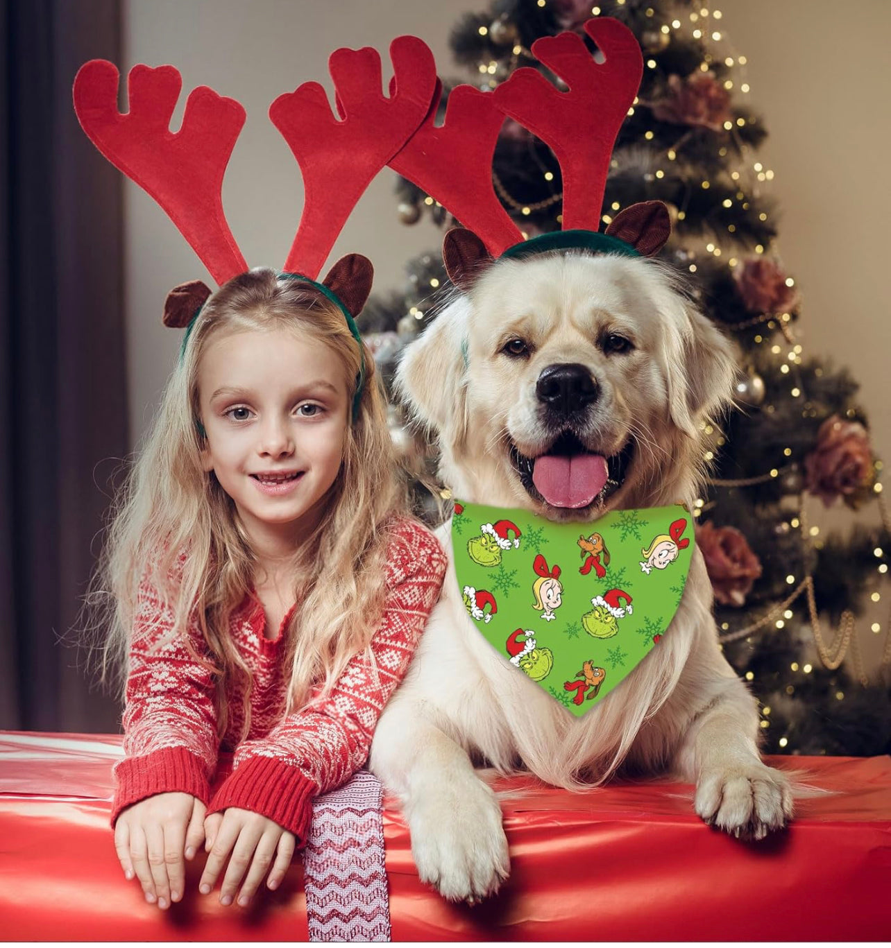 Grinch Christmas bandana