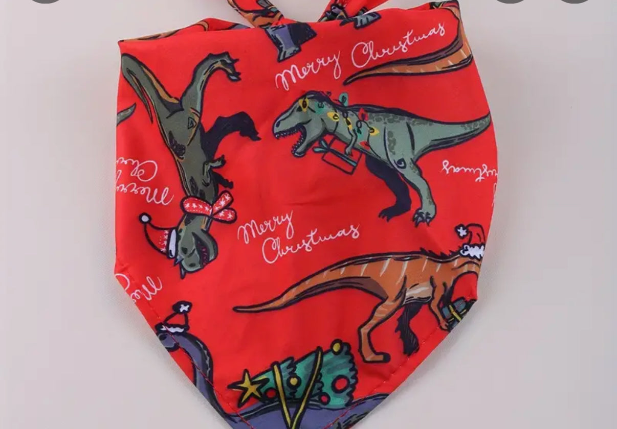 Dino Christmas bandana