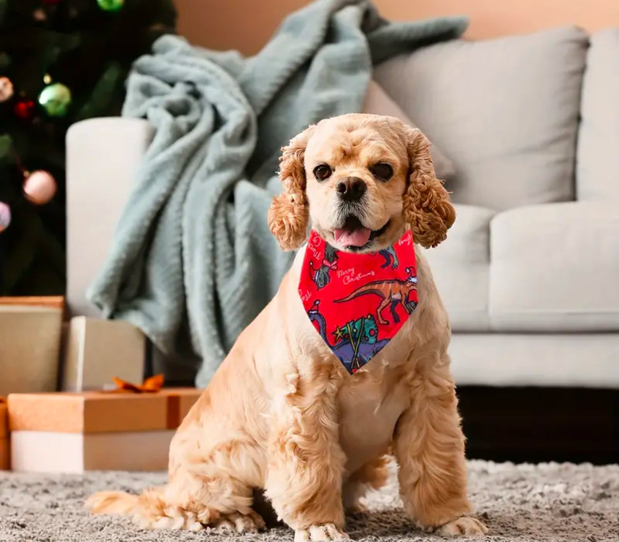 Dino Christmas bandana