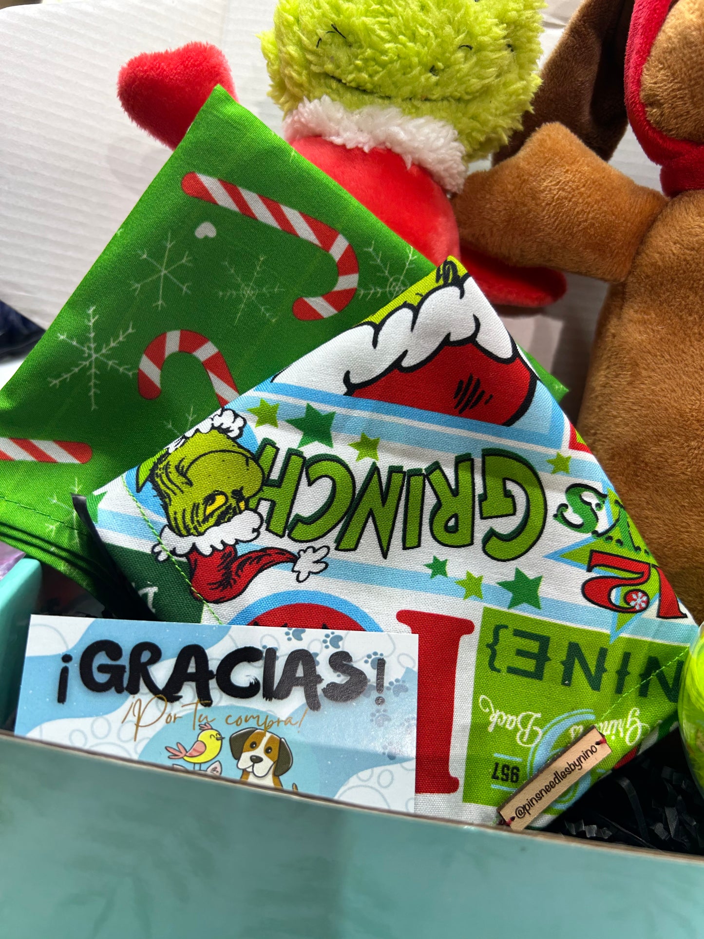 Grinch collage bandana