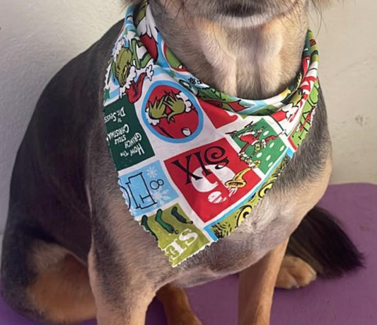 Grinch collage bandana