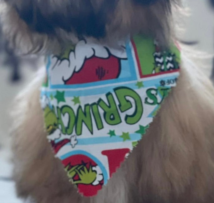 Grinch collage bandana